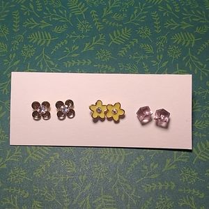 Gold floral earrings